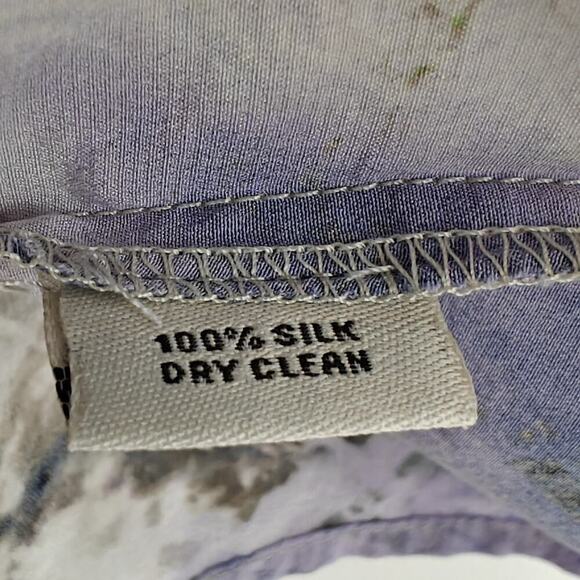 Tucker Watercolor Abstract Silk Top Size XS Button Front Long Sleeve Blouse - Picture 8 of 8